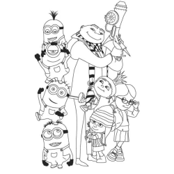 Desenho de Desenhos dos Minions para colorir e imprimir: número 1
