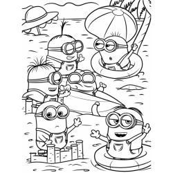 Desenho de Desenhos dos Minions para colorir e imprimir: número 2