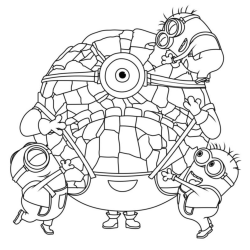 Desenho de Desenhos dos Minions para colorir e imprimir: número 3
