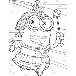 Desenho de Desenhos dos Minions para colorir e imprimir: número 4