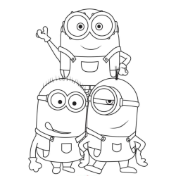 Desenho de Desenhos dos Minions para colorir e imprimir: número 5