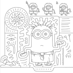 Desenho de Desenhos dos Minions para colorir e imprimir: número 6