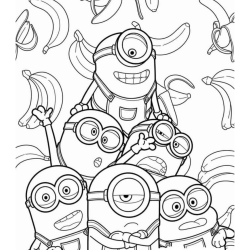 Desenho de Desenhos dos Minions para colorir e imprimir: número 7