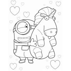 Desenho de Desenhos dos Minions para colorir e imprimir: número 9