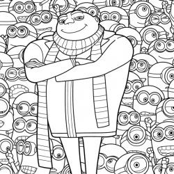 Desenho de Desenhos dos Minions para colorir e imprimir: número 20