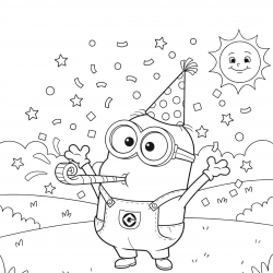 Desenho de Desenhos dos Minions para colorir e imprimir: número 21