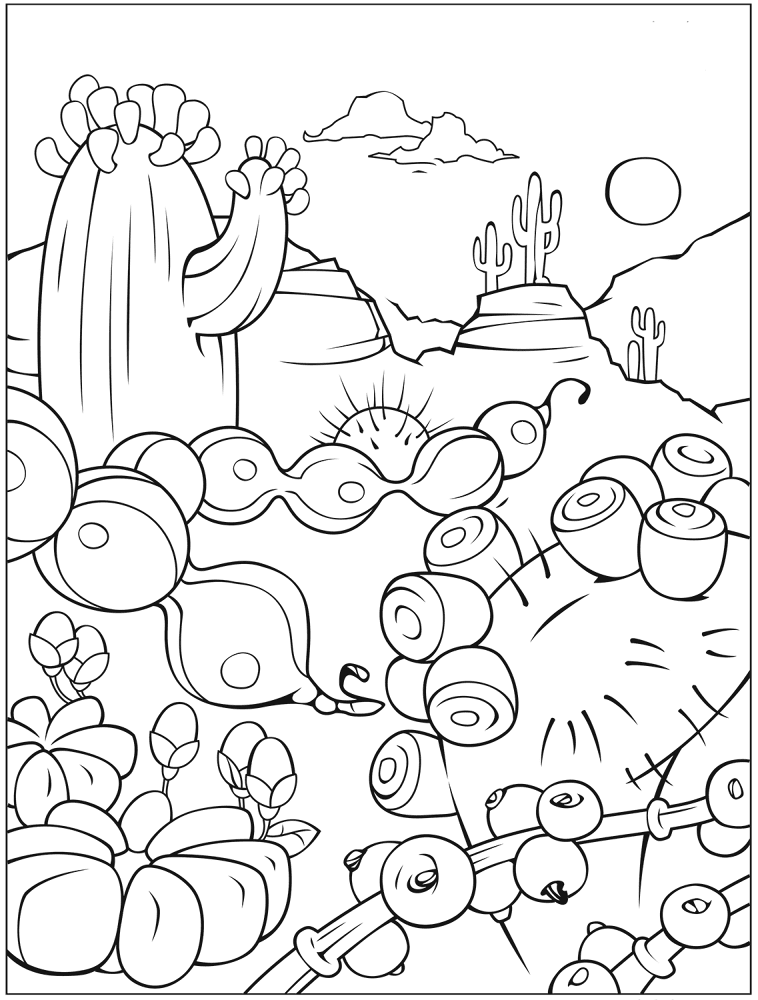 Desenho de Deserto para colorir e imprimir: número 24