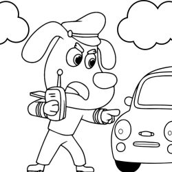 Desenho de Detetive Labrador para colorir e imprimir: número 3