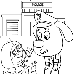 Desenho de Detetive Labrador para colorir e imprimir: número 5