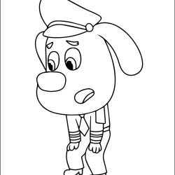 Desenho de Detetive Labrador para colorir e imprimir: número 6