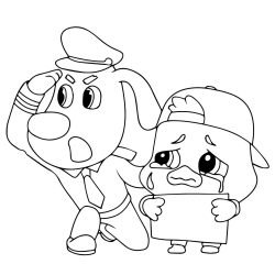 Desenho de Detetive Labrador para colorir e imprimir: número 9