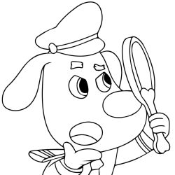 Desenho de Detetive Labrador para colorir e imprimir: número 11