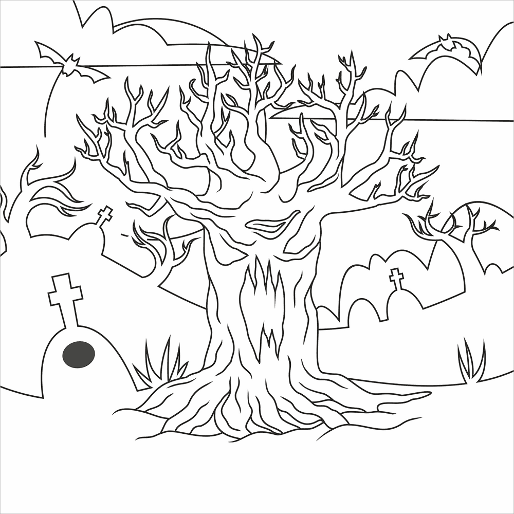 Desenho de Dia Da Árvore para colorir e imprimir: número 4