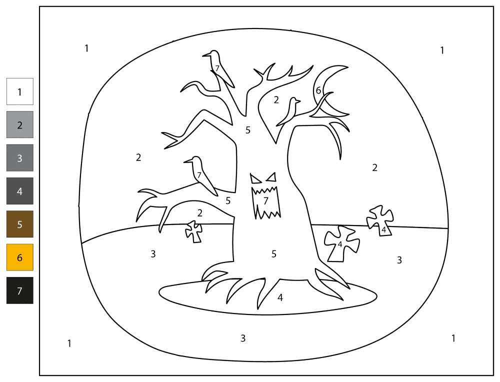 Desenho de Dia Da Árvore para colorir e imprimir: número 6