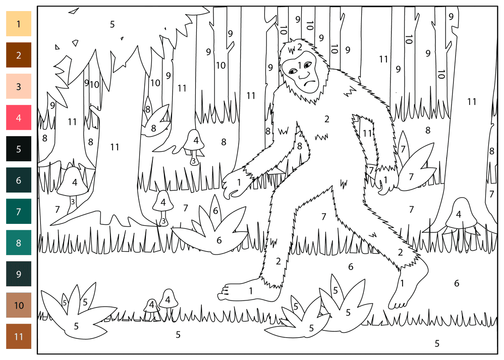 Desenho de Dia Da Árvore para colorir e imprimir: número 8