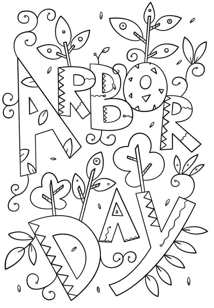 Desenho de Dia Da Árvore para colorir e imprimir: número 20
