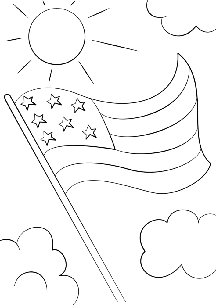 Desenho de Dia Da Bandeira para colorir e imprimir: número 7