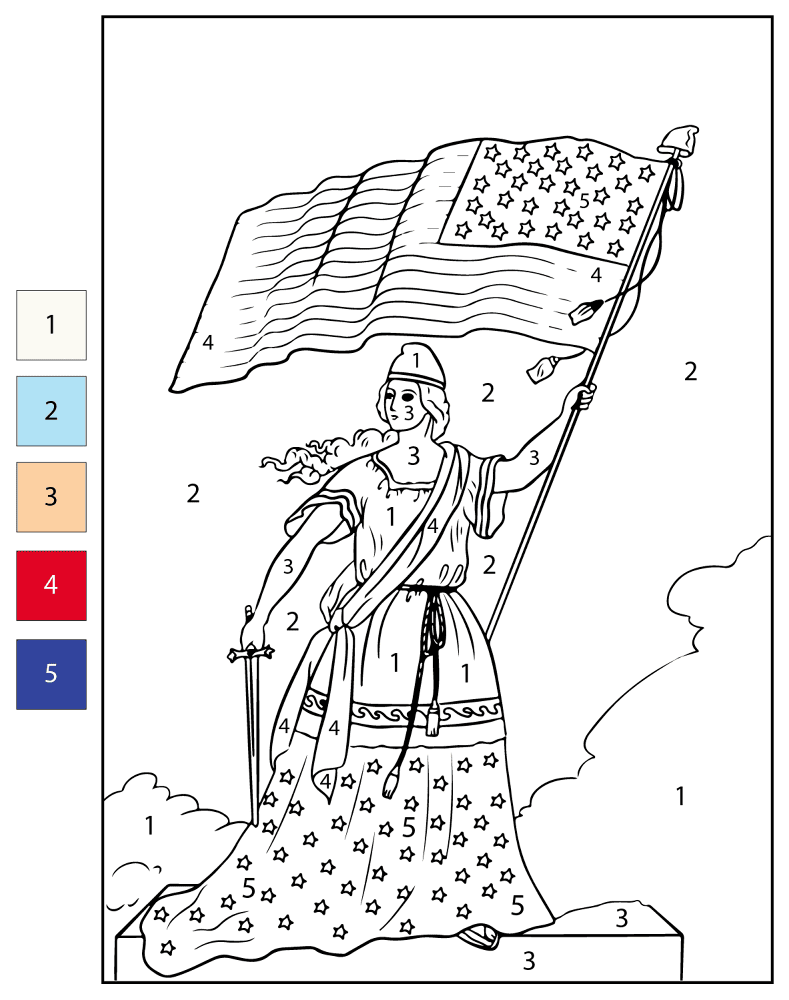 Desenho de Dia Da Bandeira para colorir e imprimir: número 8