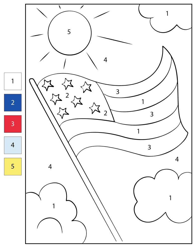 Desenho de Dia Da Bandeira para colorir e imprimir: número 9