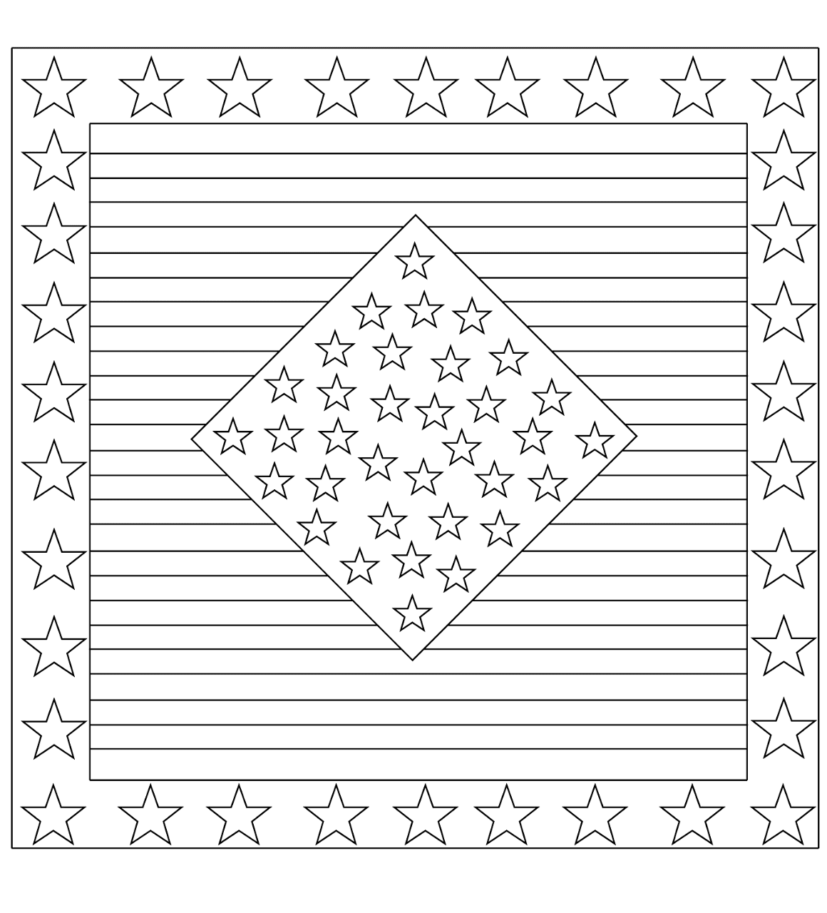 Desenho de Dia Da Bandeira para colorir e imprimir: número 17