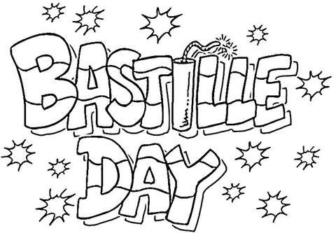 Desenho de Dia Da Bastilha para colorir e imprimir: número 1