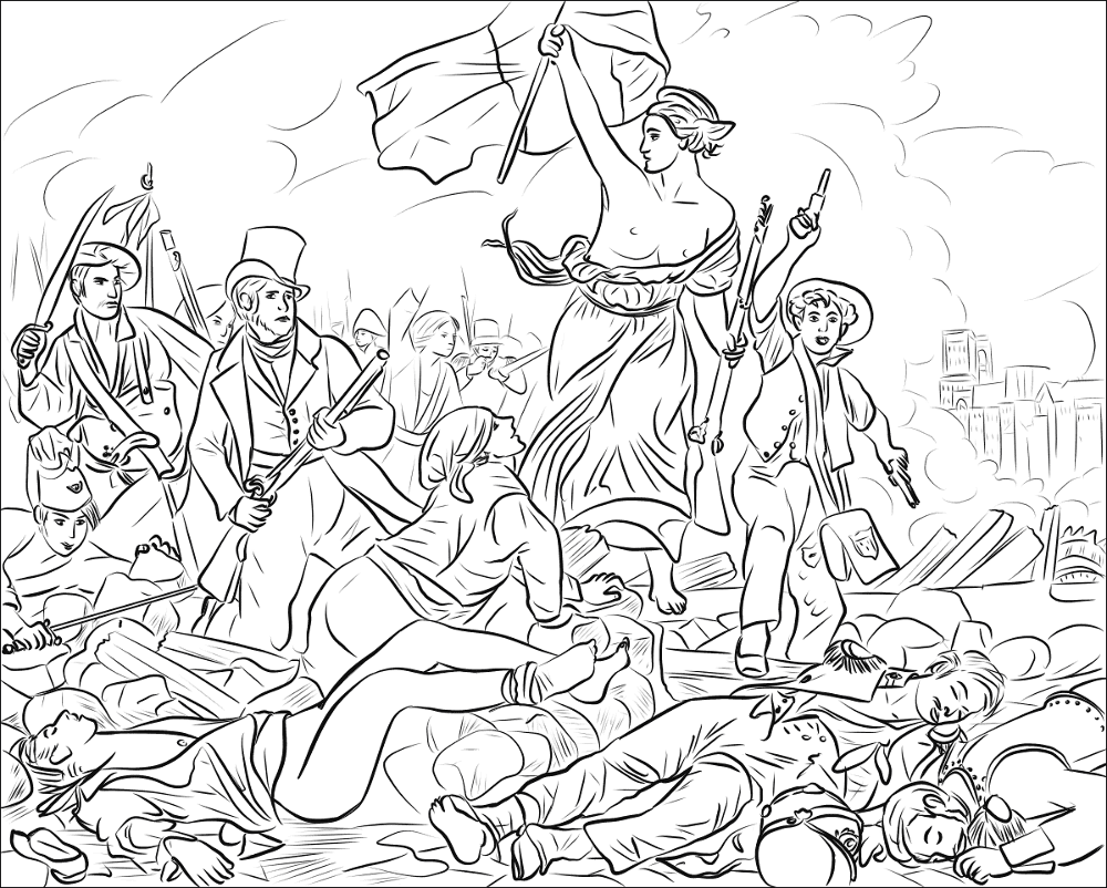 Desenho de Dia Da Bastilha para colorir e imprimir: número 8