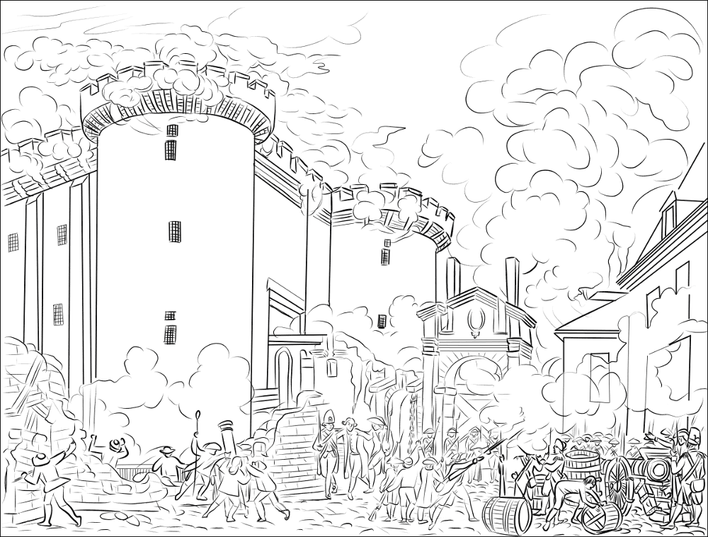 Desenho de Dia Da Bastilha para colorir e imprimir: número 10