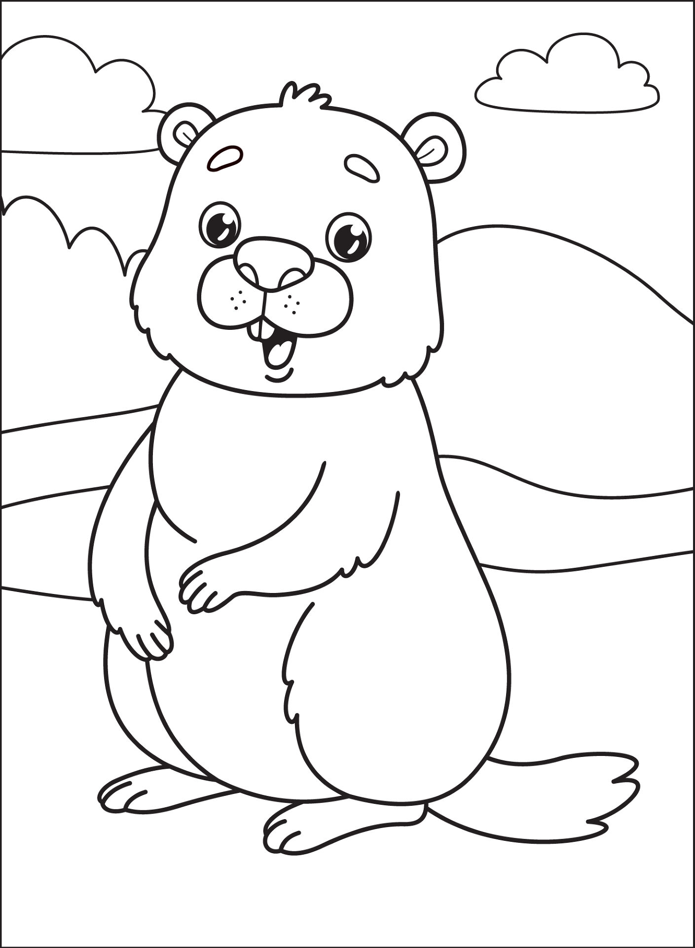 Desenho de Dia Da Marmota para colorir e imprimir: número 6