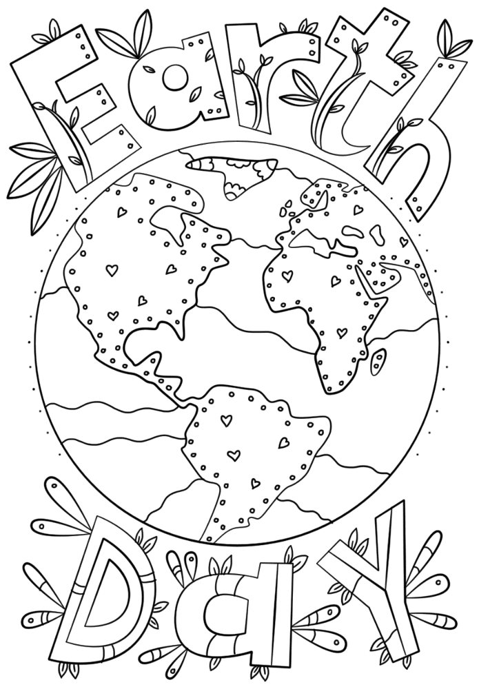 Desenho de Dia Da Terra para colorir e imprimir: número 3