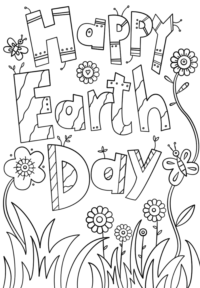 Desenho de Dia Da Terra para colorir e imprimir: número 4