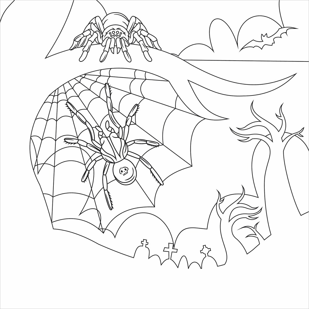 Desenho de Dia Das Bruxas para colorir e imprimir: número 1