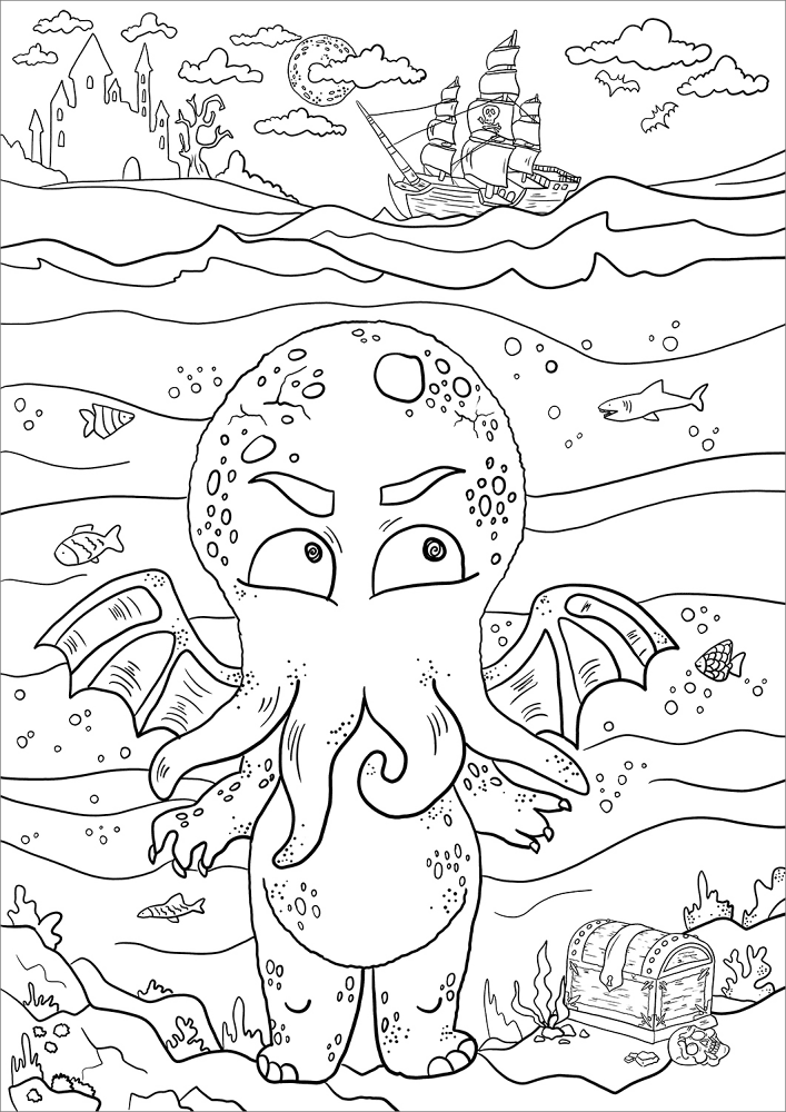 Desenho de Dia Das Bruxas para colorir e imprimir: número 21