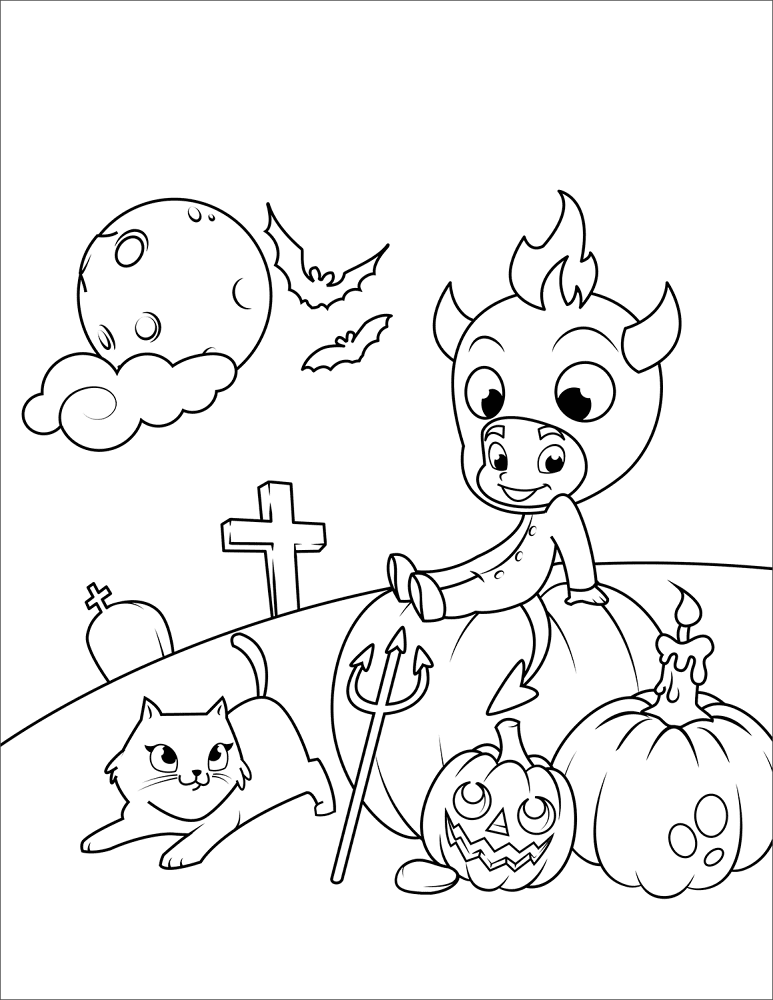 Desenho de Dia Das Bruxas para colorir e imprimir: número 23
