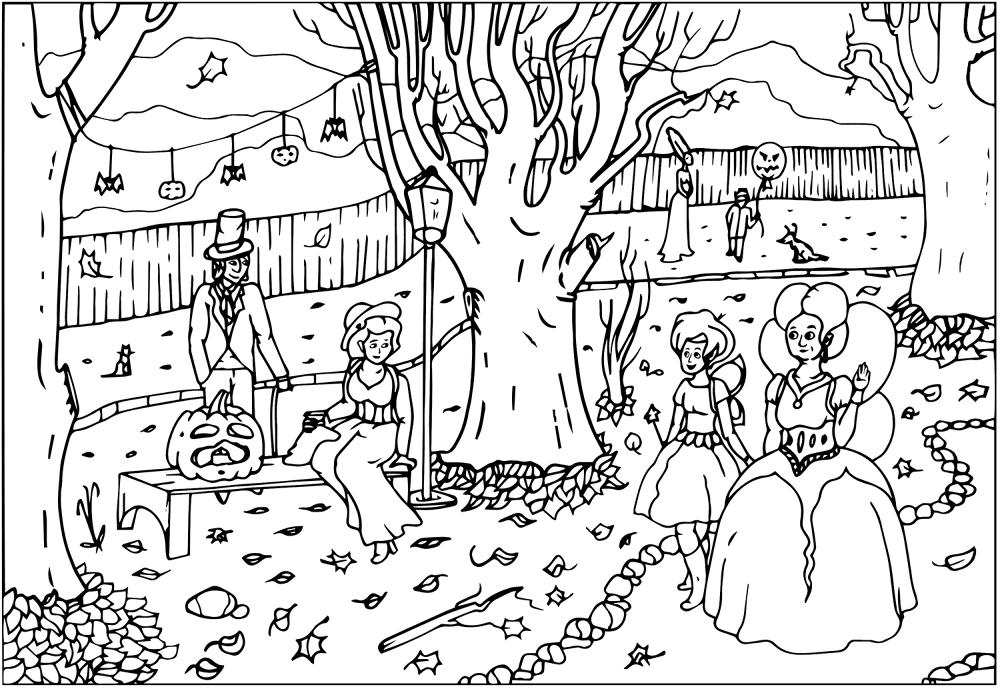 Desenho de Dia Das Bruxas para colorir e imprimir: número 46