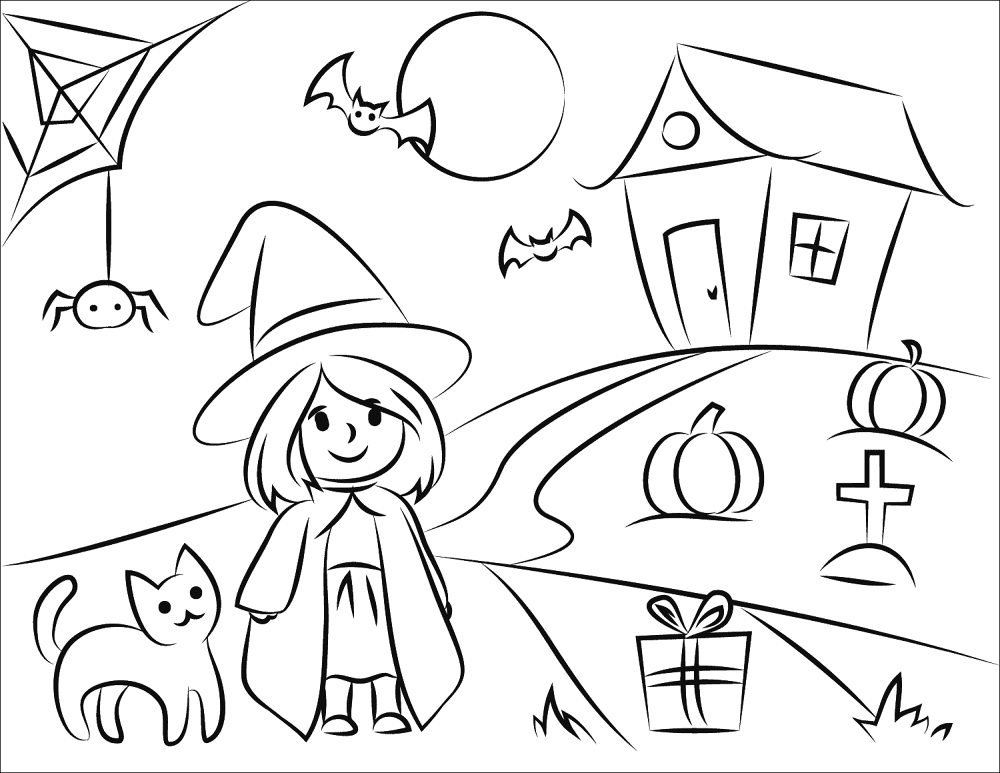 Desenho de Dia Das Bruxas para colorir