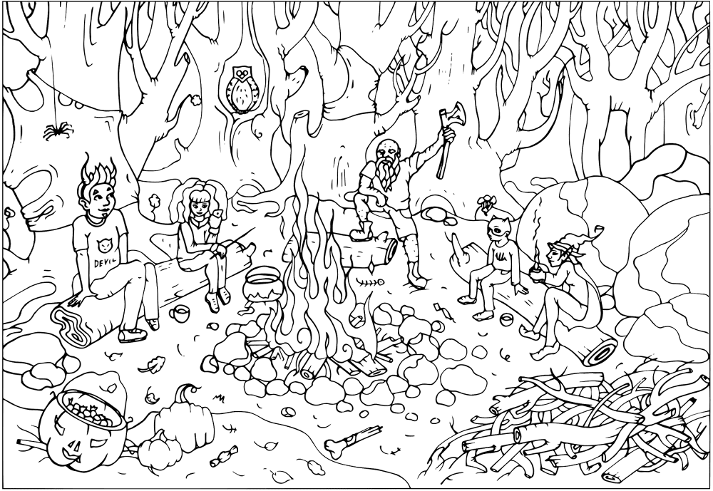 Desenho de Dia Das Bruxas para colorir