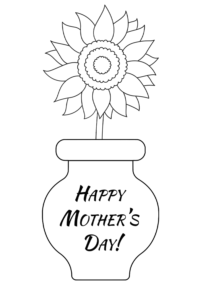 Desenho de Dia Das Mães para colorir e imprimir: número 1