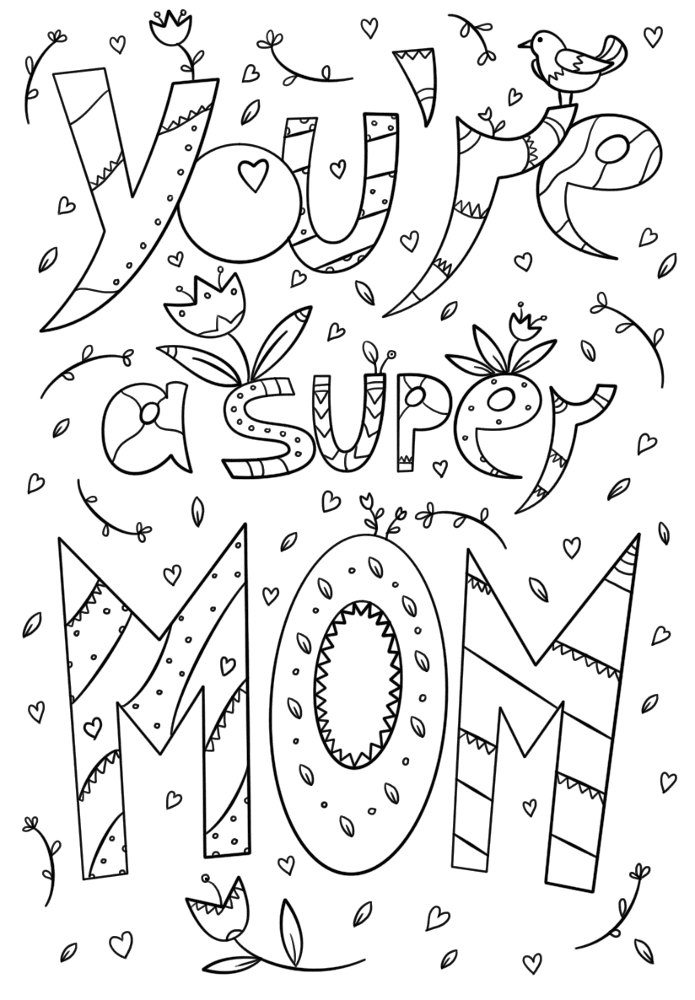 Desenho de Dia Das Mães para colorir e imprimir: número 2