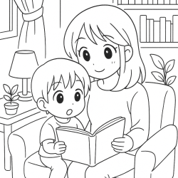 Desenho de Dia Das Mães para colorir e imprimir: número 7