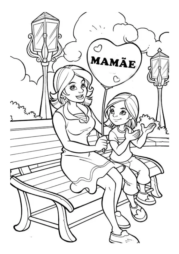 Desenho de Dia Das Mães para colorir e imprimir: número 13