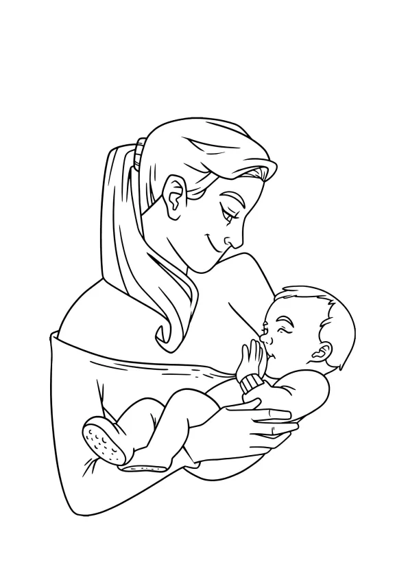 Desenho de Dia Das Mães para colorir e imprimir: número 14