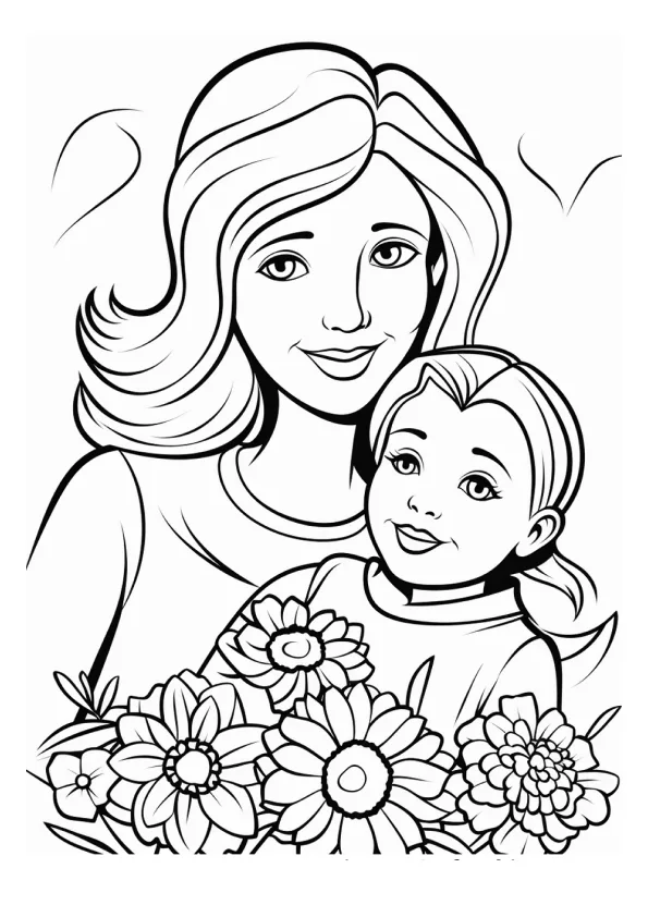 Desenho de Dia Das Mães para colorir e imprimir: número 15