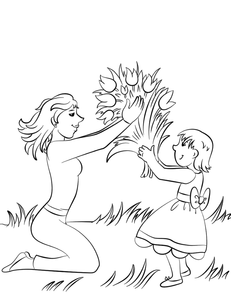 Desenho de Dia Das Mães para colorir e imprimir: número 45