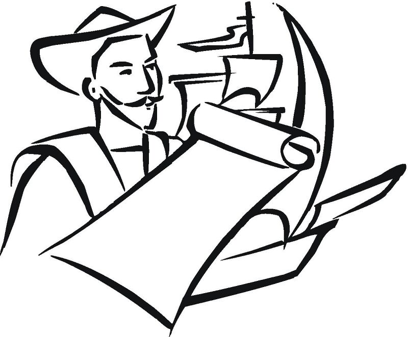Desenho de Dia De Colombo para colorir e imprimir: número 6