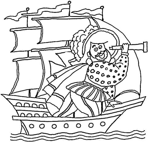 Desenho de Dia De Colombo para colorir e imprimir: número 8