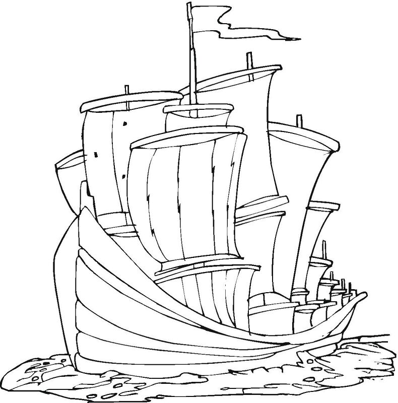 Desenho de Dia De Colombo para colorir e imprimir: número 9