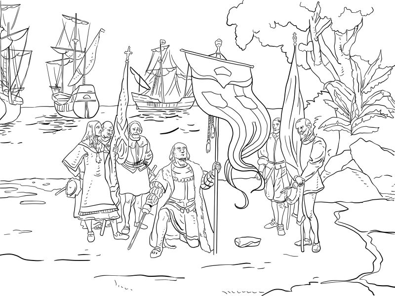 Desenho de Dia De Colombo para colorir e imprimir: número 11