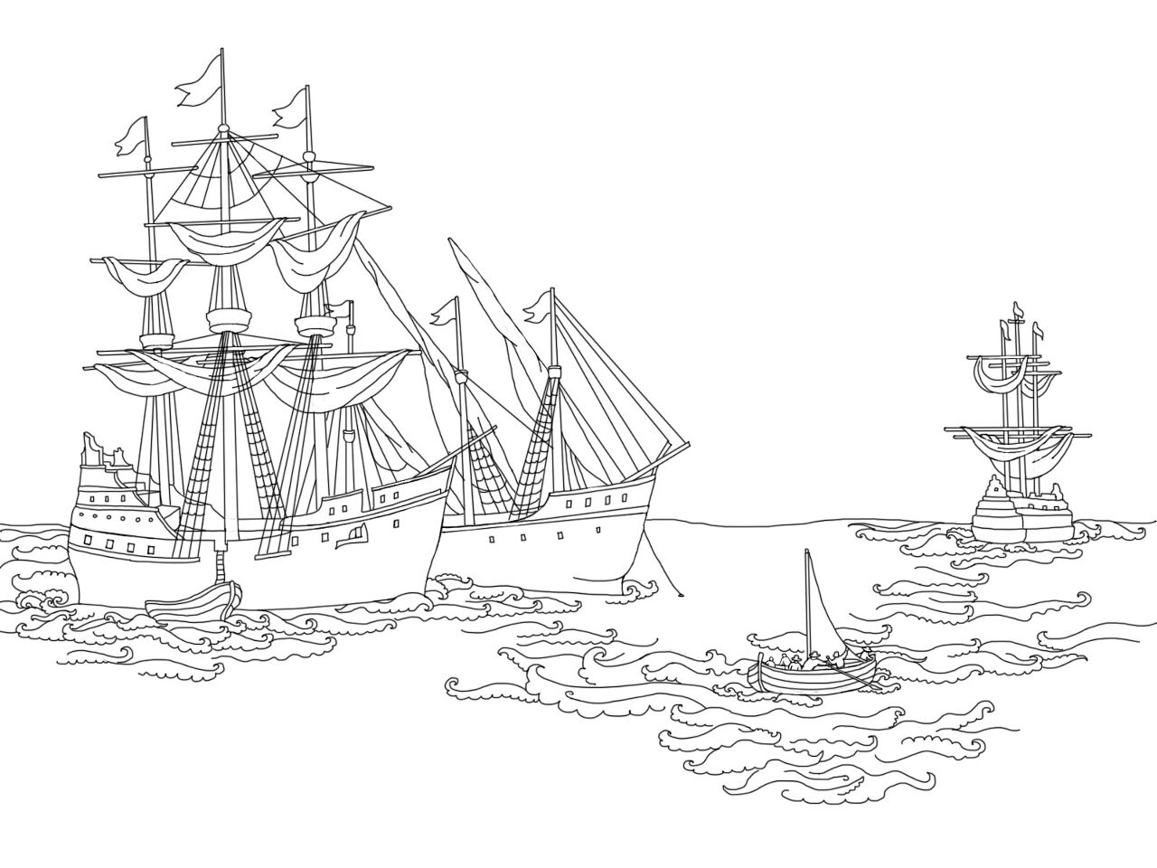 Desenho de Dia De Colombo para colorir e imprimir: número 18