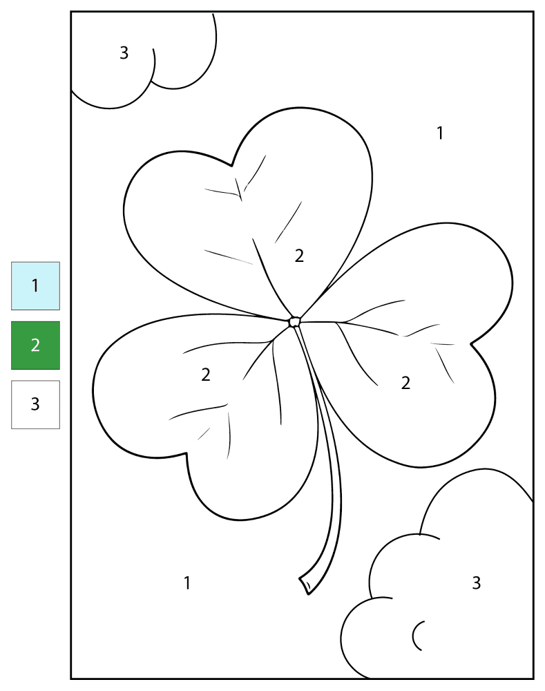 Desenho de Dia De São Patrício para colorir e imprimir: número 4