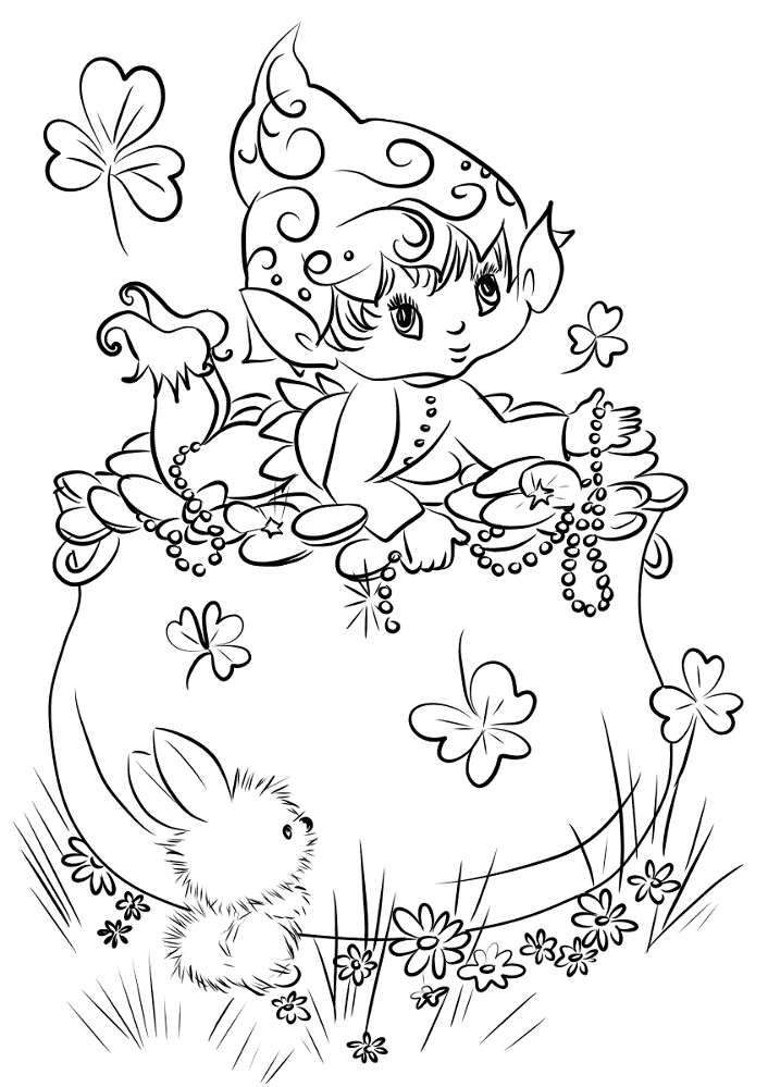 Desenho de Dia De São Patrício para colorir e imprimir: número 7